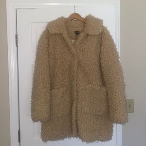 Topshop beige teddy coat